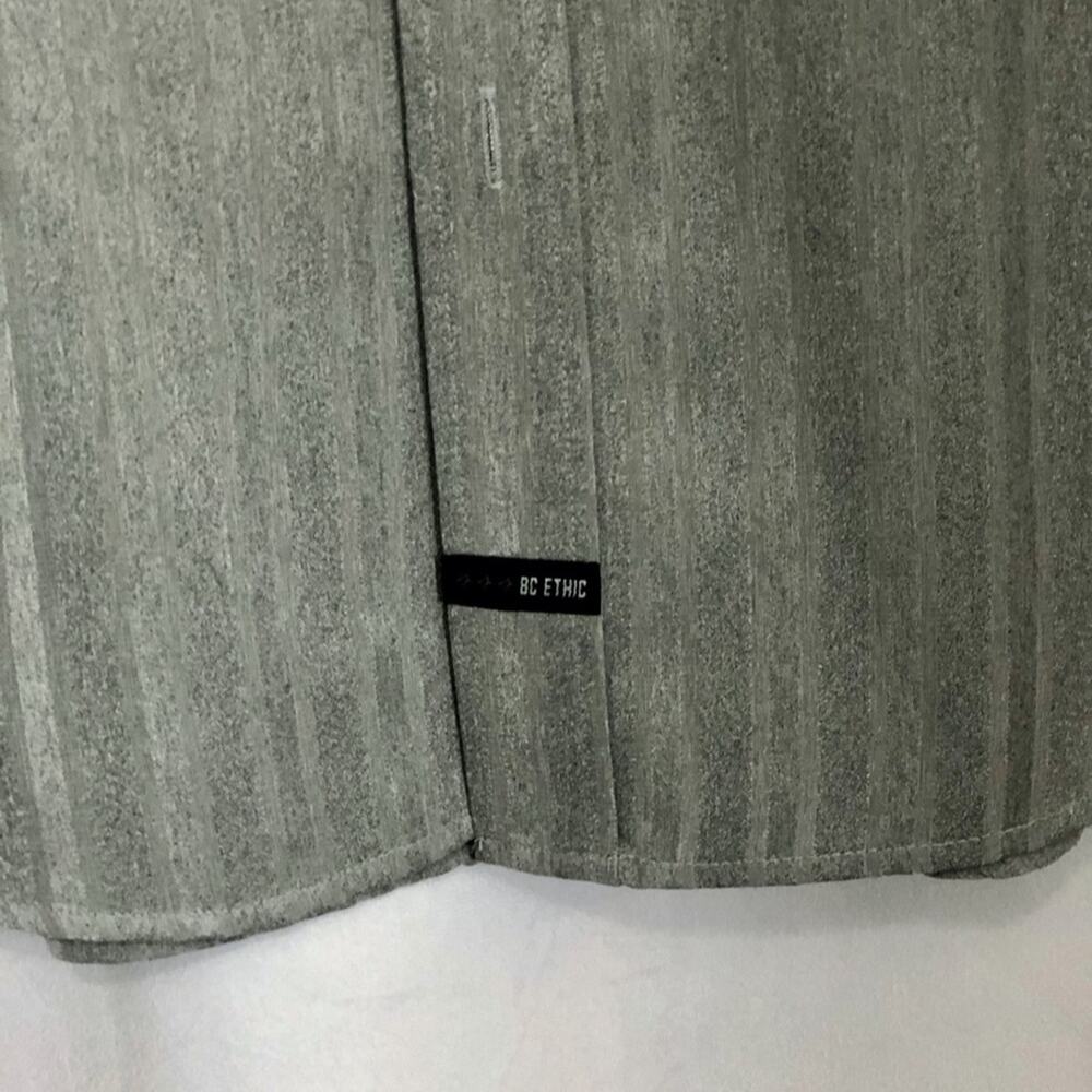 BC Ethic Men's Gray Ghost Stripes Button Up Long Sleeve Shirt Size XL - Picture 5 of 10